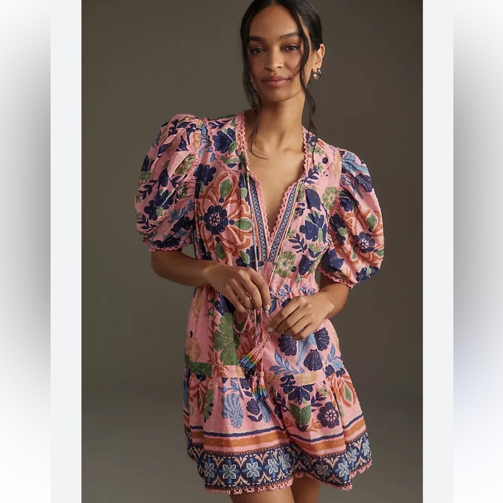 Farm Rio Seashell Tapestry Cotton
Mini Dress Size M